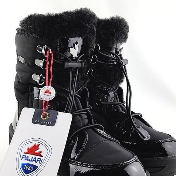 PAJAR Youth Tacey Black Winter Waterproof Zip Up Boot Thermal -30°C Size US 1.5 - Picture 8 of 16
